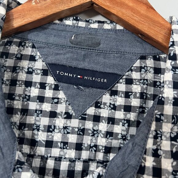 Tommy Hilfiger Button Up Shirt Plaid Floral Size L/XL - Picture 3 of 4